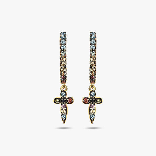 Celeste 18 Ayar Altın Safir Küpe